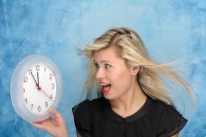 woman and clock